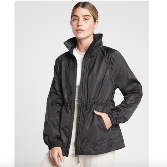 Athleta Escape Black Lightweight Cinched Waist Jacket S - Picture 1 of 14